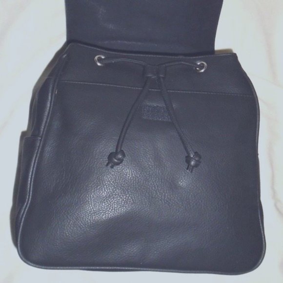 Vintage Rare Black Drawstring Backpack Purse main image 10
